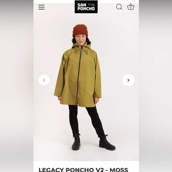 Unisex San Poncho Legacy Waterproof Jacket in Habanero - Picture 4 of 16